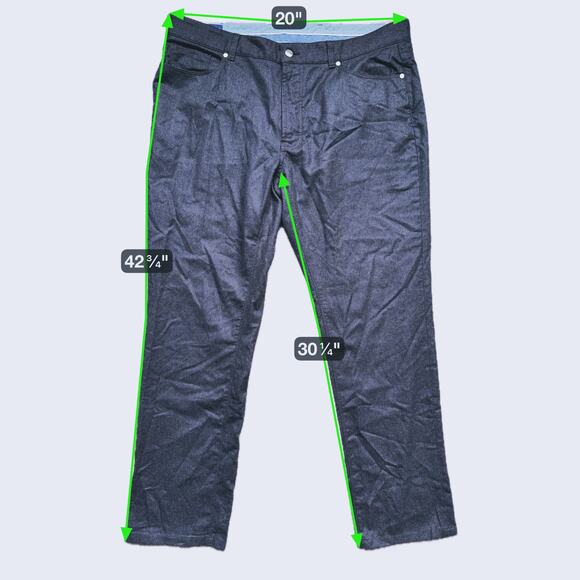 Peter Millar Virgin Wool 5-Pocket Pants Size 38x31 Charcoal Business Causal Work - Picture 7 of 7